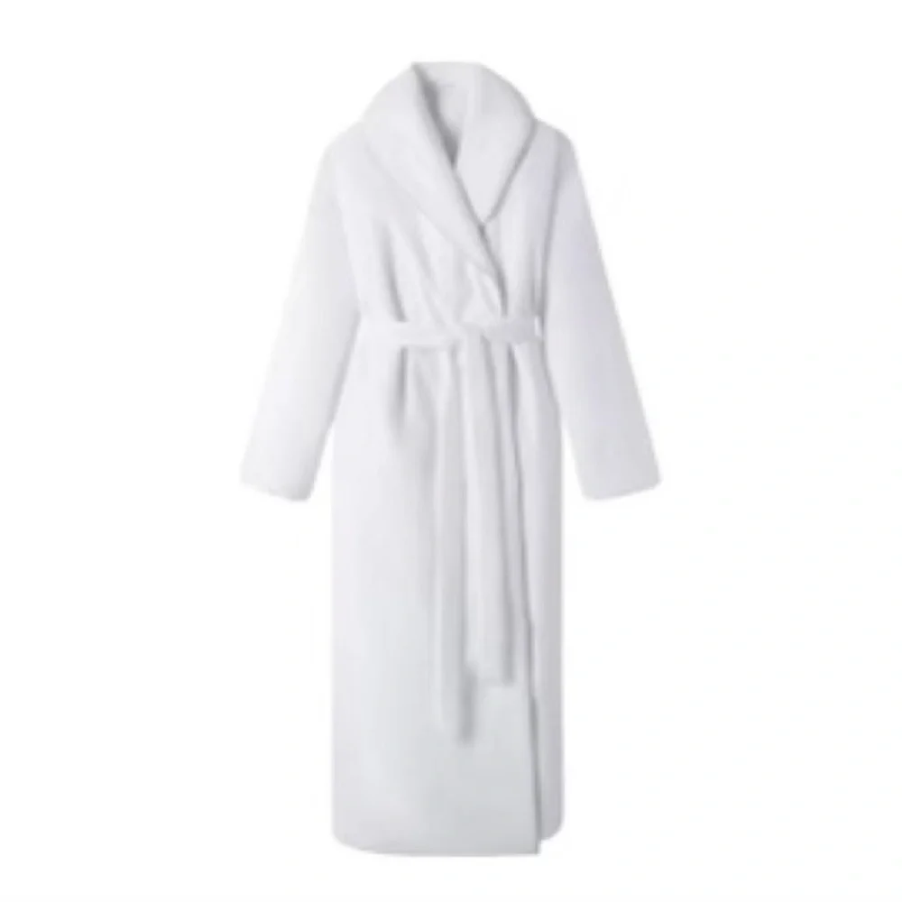 Skims Cotton Duvet Robe in Marble White by Kim Kardashian Women’s Size Large